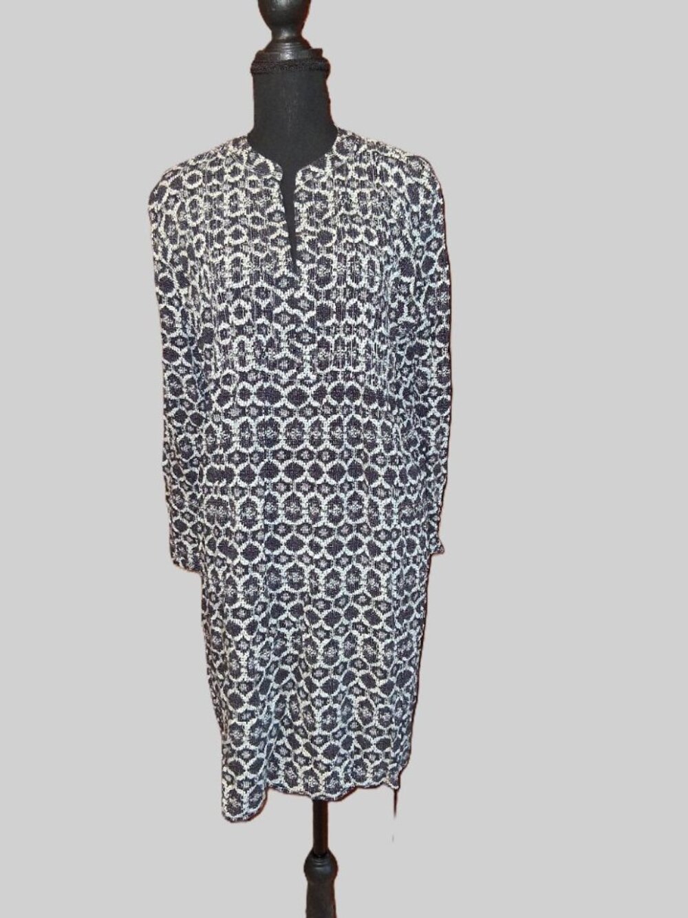 Old Navy Maternity Geometric Dress | Long Sleeve Knee Length | Size M